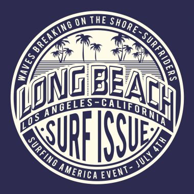 California tipografi, t-shirt grafik ile sörf