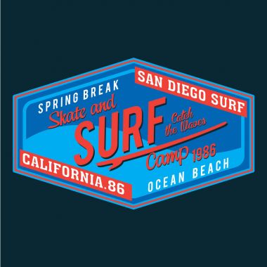 Sörf spor tipografi, t-shirt grafiği