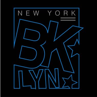 New york Brooklyn typography clipart