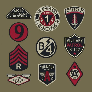 Ordu rozet tipografi, t-shirt grafik kümesi