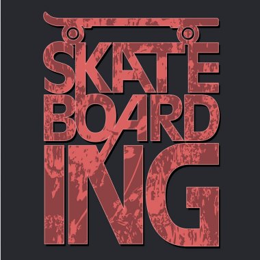 Paten kurulu tipografi, t-shirt grafik, spor