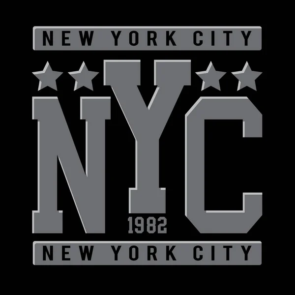 Sportovní New Yorku Typografie Tričko Grafika — Stockový vektor