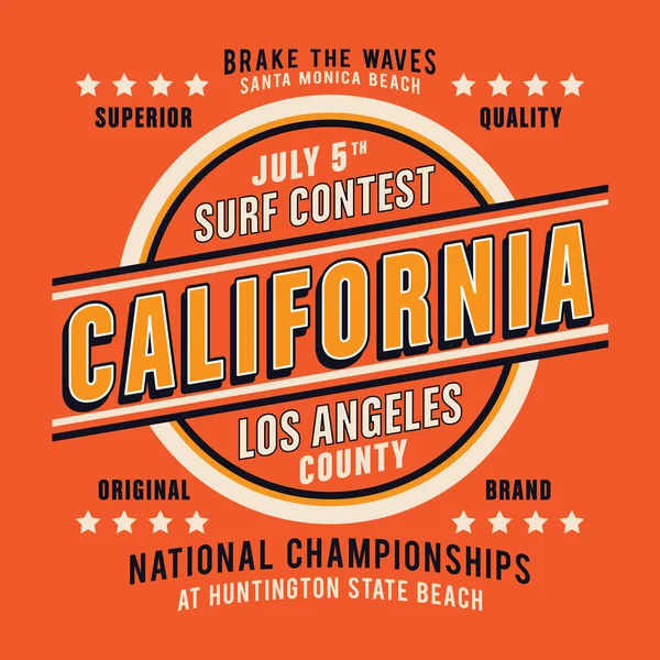 Surf California team typografi — Stock vektor