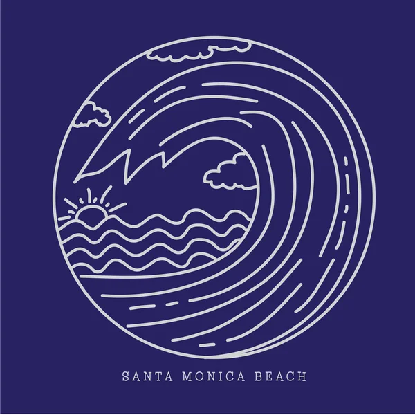 Santa Monica beach typografi — Stock vektor