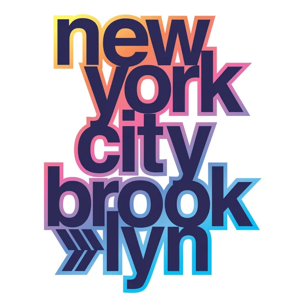 New York City Typografie Shirt Afbeelding — Stockvector