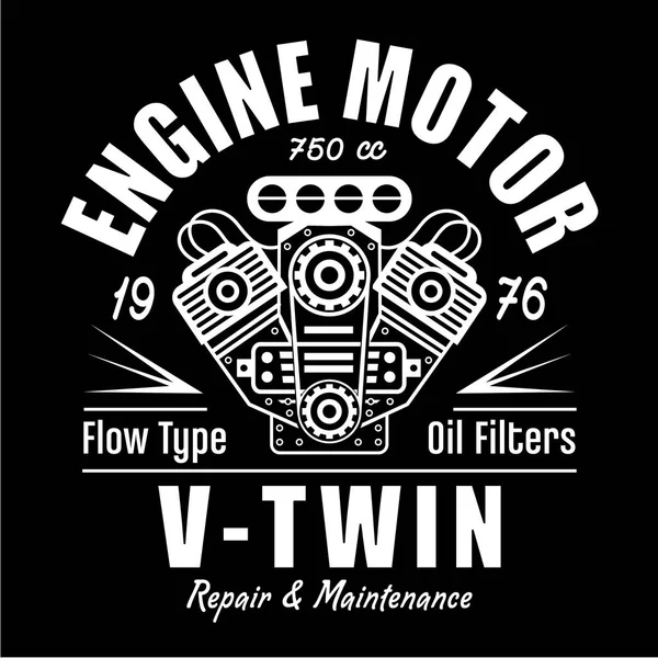Tipografía del motor de motocicleta — Vector de stock