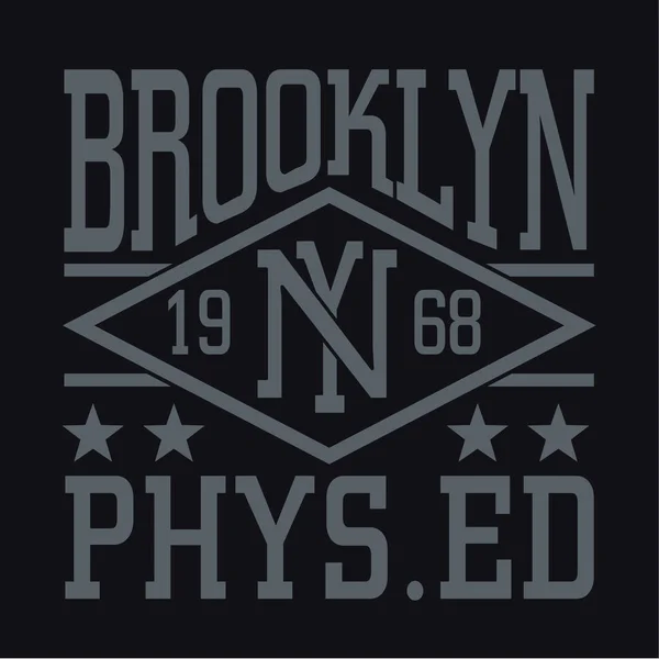 Atletische sport Brooklyn typografie — Stockvector
