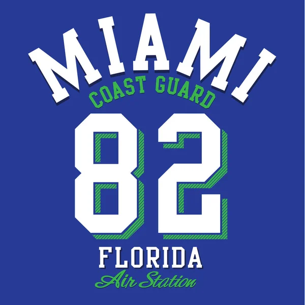 College Miami Sport Typografie — Stockvektor