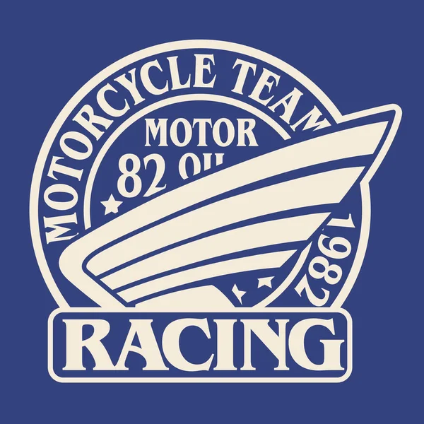 Race Motorfiets Typografie Shirt Afbeelding — Stockvector