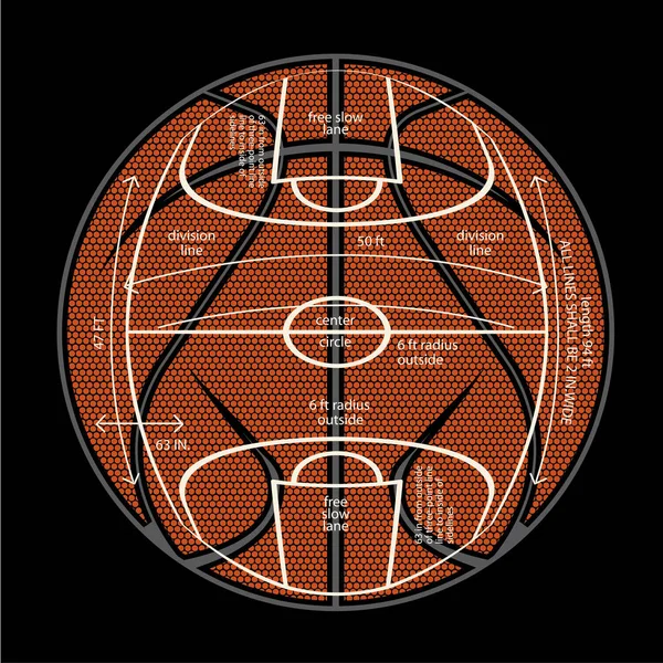 Μπάσκετ Δικαστήριο Άθλημα Τυπογραφία Γραφικό Shirt — Διανυσματικό Αρχείο