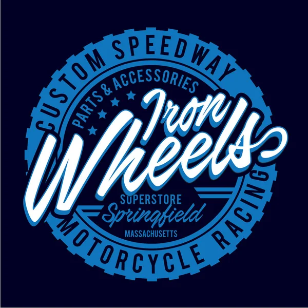 Motocykl Wyścigowy Typografii Shirt Grafiki — Wektor stockowy