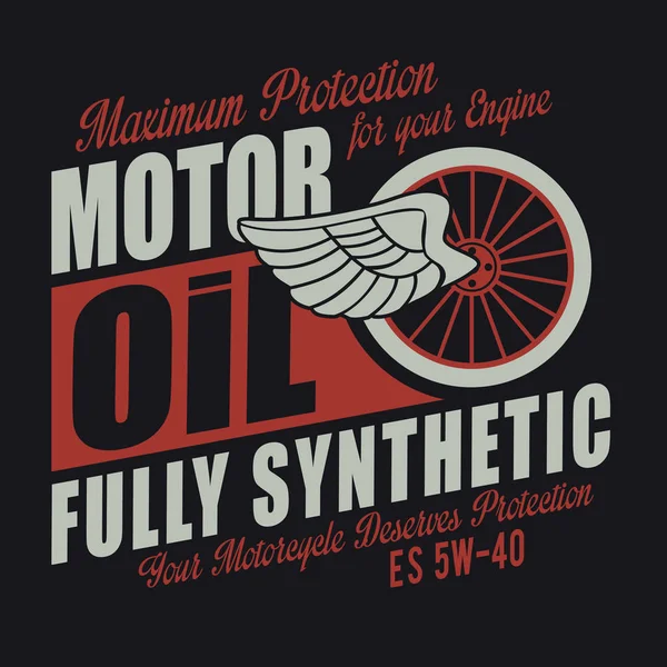 Motocykl oleju typografii — Wektor stockowy