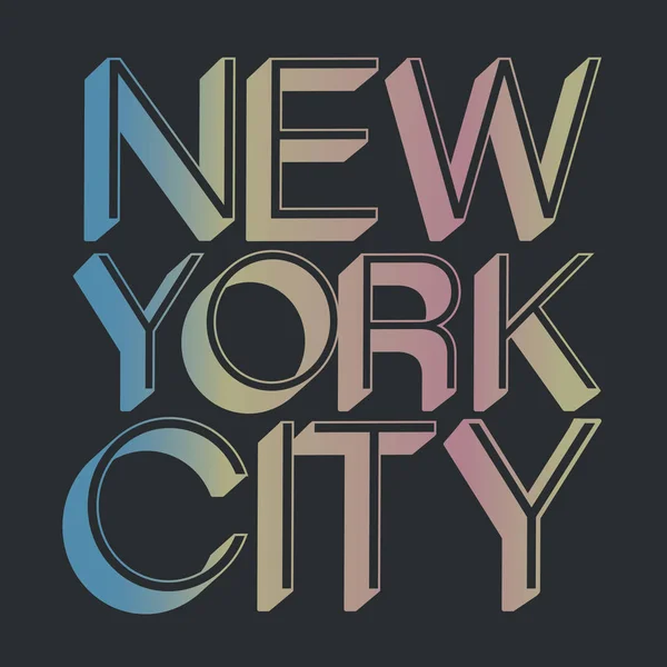 Tipografia Cidade Nova Iorque Gráfico Shirt —  Vetores de Stock