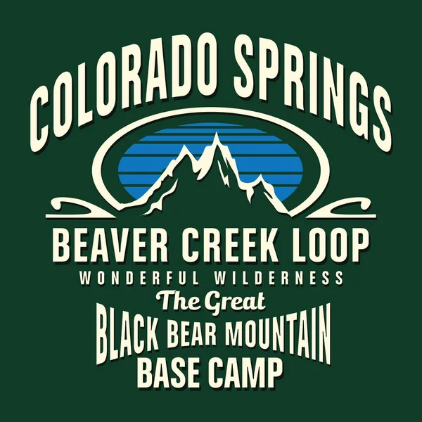 Camp Mountain Colorado Typografie — Stockvektor