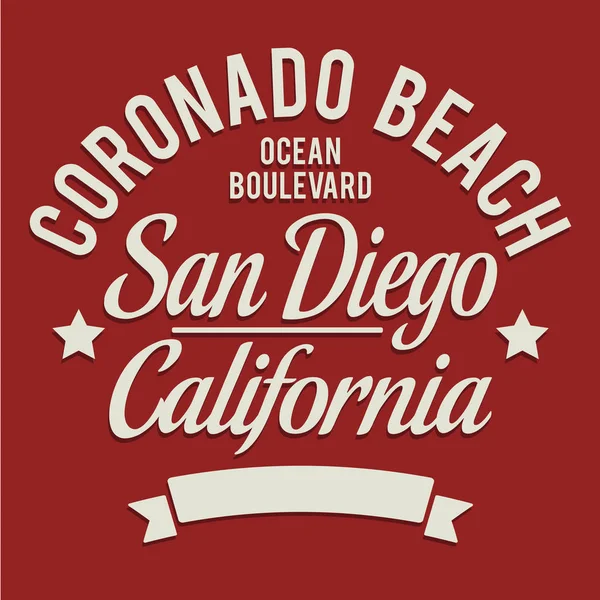 California Sporten Typografi Shirt Grafik — Stock vektor