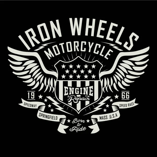 Motosiklet motoru tamir tipografi, t-shirt grafiği