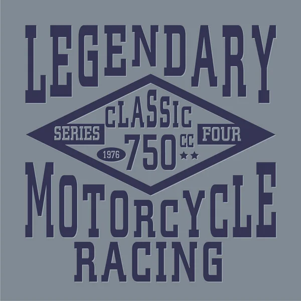 Vintage motocykl wyścigowy typografii — Wektor stockowy