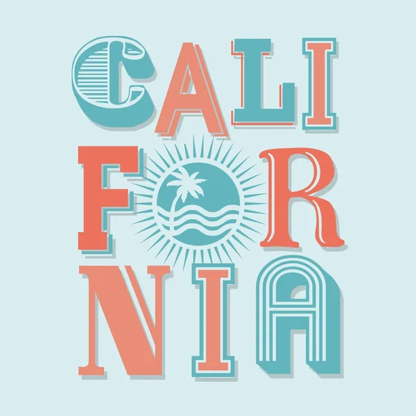 Californië tropische typografie — Stockvector