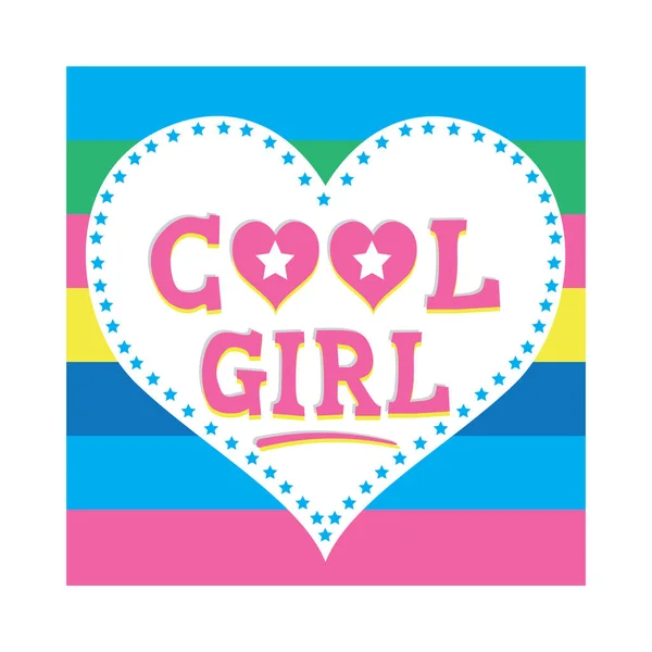 Cool amour fille typographie — Image vectorielle