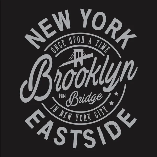 Brooklyn Sport Typografie Shirt Afbeelding — Stockvector