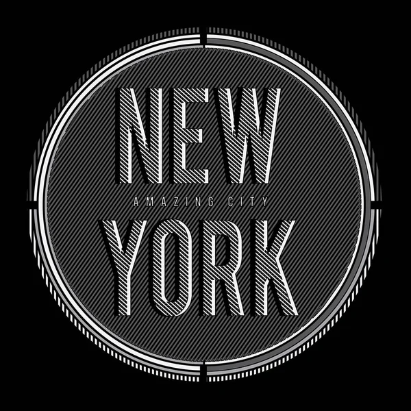 Tipografía Vintage Nueva York Gráfico Camiseta — Vector de stock