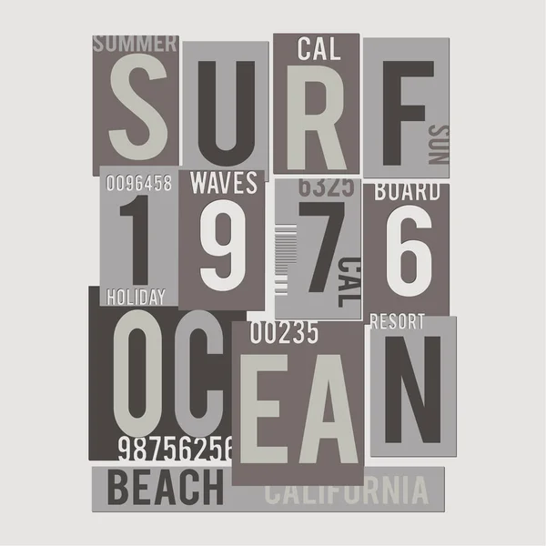 Tipografía de surf de California — Vector de stock