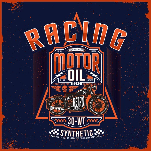 Motocicleta Camiseta Diseño Gráfico Con Tipografía — Archivo Imágenes Vectoriales