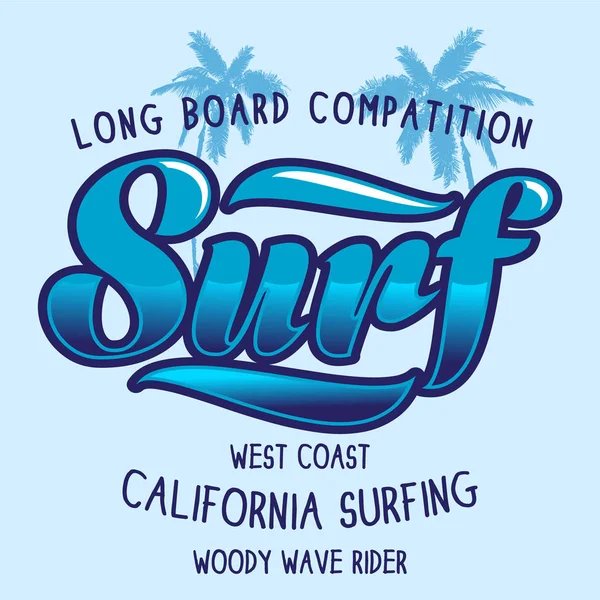 Vintage Surf Elements Vector Retro Surf Label California Surf Historia — Vector de stock