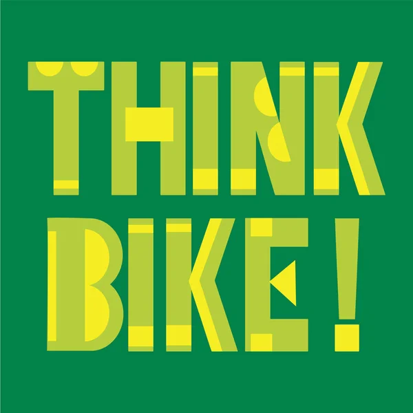 Piense Tipografía Bicicleta Gráfico Camiseta — Vector de stock