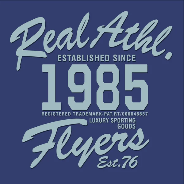 College Sport Athlétique Typographie Shirt Graphique — Image vectorielle