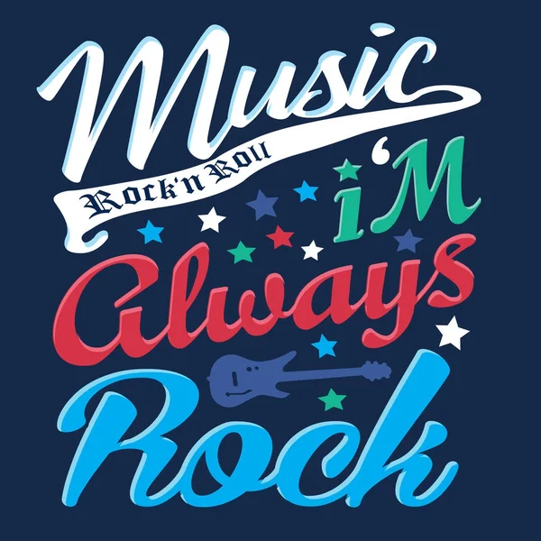 Gráficos Camiseta Tipografía Música Rock — Vector de stock