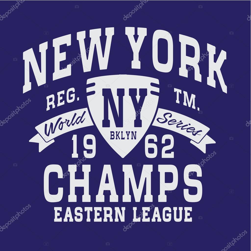New York sport typography, t-shirt graphic