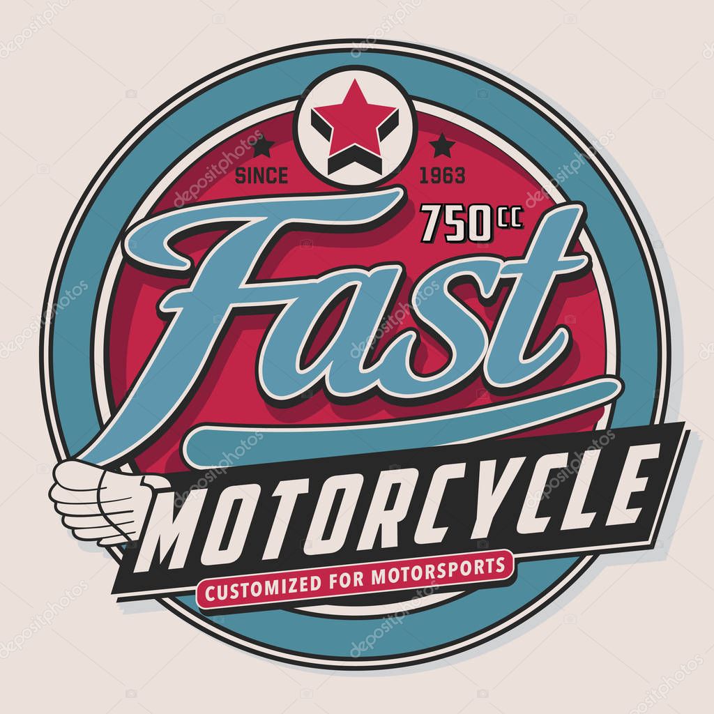 Motorcycle typography, t-shirt graphic