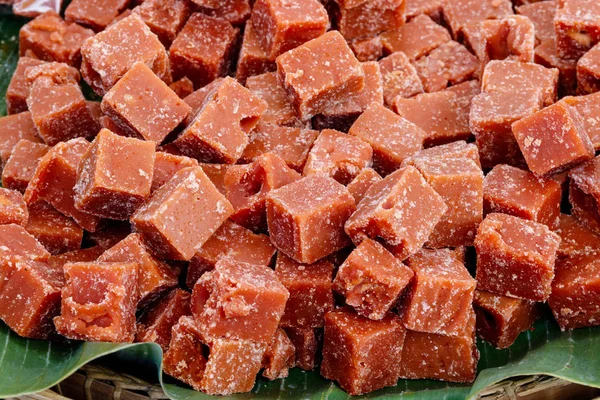 Comida tradicional ogánica tailandesa, azúcar morena hecha de azúcar de caña ja —  Fotos de Stock
