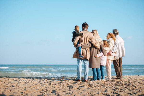family spending time at seaside