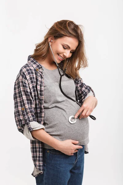 Listening belly — Stock Photo