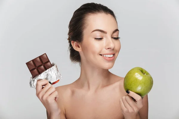 Chocolate and apple — Stock Photo