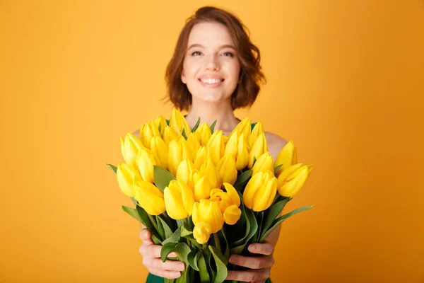 Tulipanes amarillos - foto de stock