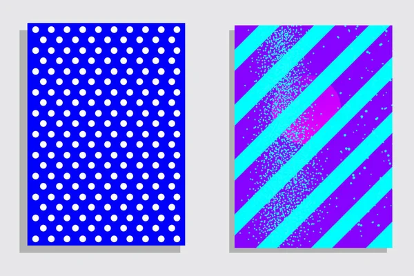 Eine Reihe von abstrakten Hintergründen für die Gestaltung von Postern, Booklets, Packpapier. Blauer Hintergrund mit Kreisen und Streifen. — Stockvektor
