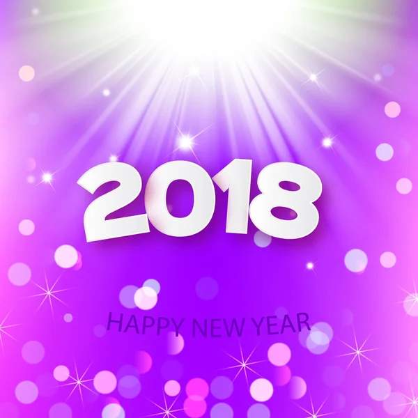 Design créatif de la carte du Nouvel An 2018 — Image vectorielle