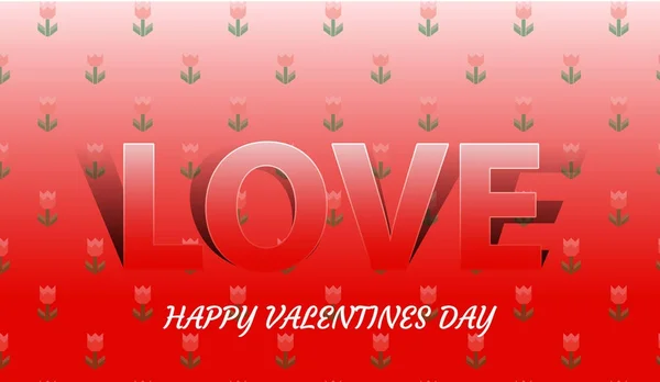 Happy Ημέρα του Αγίου Βαλεντίνου κάρτα με χρώμα αγάπης. Floral στολίδι με χαρτί επιγραφή αγάπη. Εικονογράφηση διάνυσμα — Διανυσματικό Αρχείο