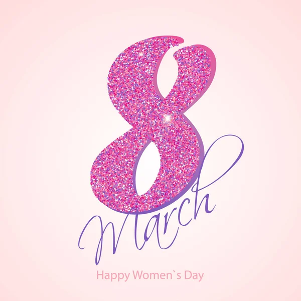 8 Martie sărbătoare litere cartd. Designul conceptului Womans Day. Ilustrație vectorială — Vector de stoc