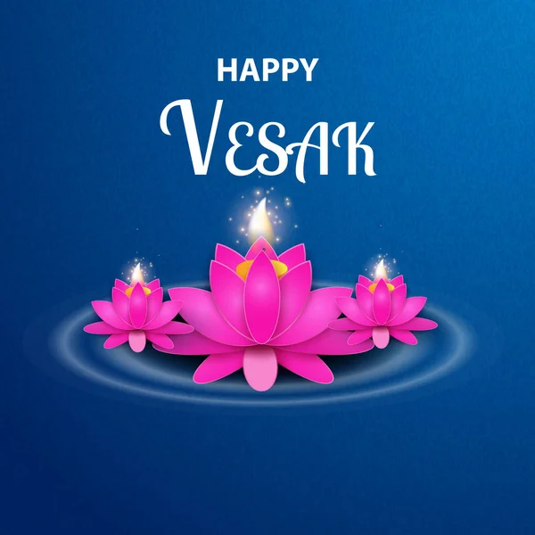 Illustratie van gelukkige dag van Vesak of Buddha Purnima achtergrond. — Stockvector
