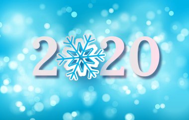 Sezonluk El ilanları ve tebrik kartları ya da Noel temalı davetiyeler için 2020 Mutlu Yıllar. Vektör.