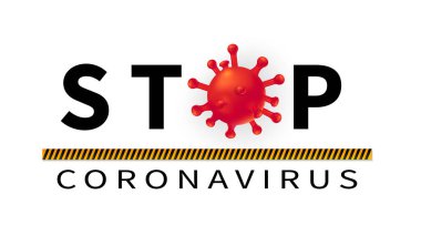 Yeni Coronavirus 2019-nKoV. Covid virüsü 19-NKP. Gerçekçi 3 boyutlu kırmızı virüs hücreleri olan bir arka plan. Tehlikenin sembolü. Vektör
