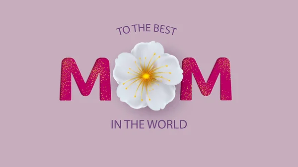 Carte de vœux de la fête des mères avec de belles fleurs — Image vectorielle
