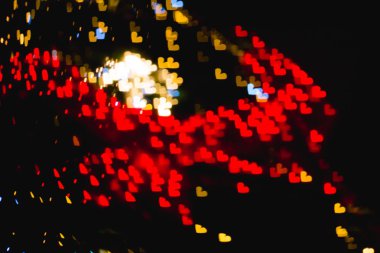 Güzel renkli ışık deco şekilden kalp bokeh