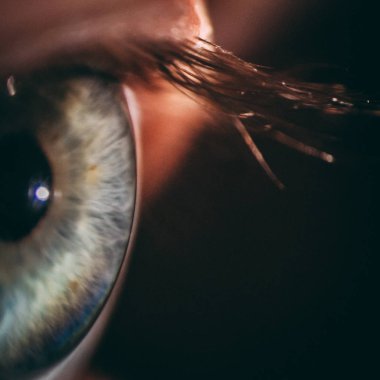 slit lamba ile yapılan bir göz iris büyütülmüş görüntü