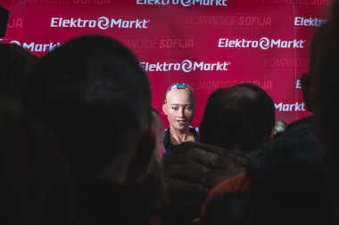 Vilnius, Litvanya - 19 Aralık 2017: Sophia insansı robot sp