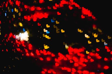 Güzel renkli ışık deco şekilden kalp bokeh